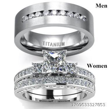 Hot selling accessories Wish sells new crystal diamond rings, popular European and American women's matching rings, couple bracelets