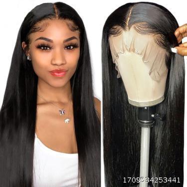 Middle East favorite wig, long straight hair, center cut bangs, fluffy face trimming, whole head cover