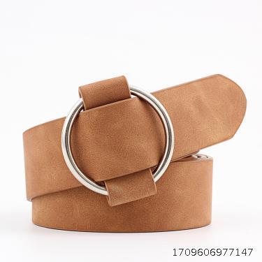 Needleless Round Buckle Casual Women's Belt Youth Fashion Wide Belt Wholesale Belt Women