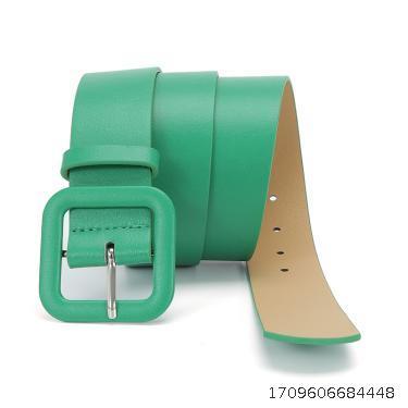 2023 New Square Button Simple Candy Color Decorative Belt Women's Fashion Versatile Jeans Casual Pants Wide Belt