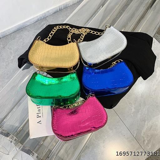 Painted Shoulder Bag Contrast Casual Zipper Small Square Bag Simple Handheld Women's Bag