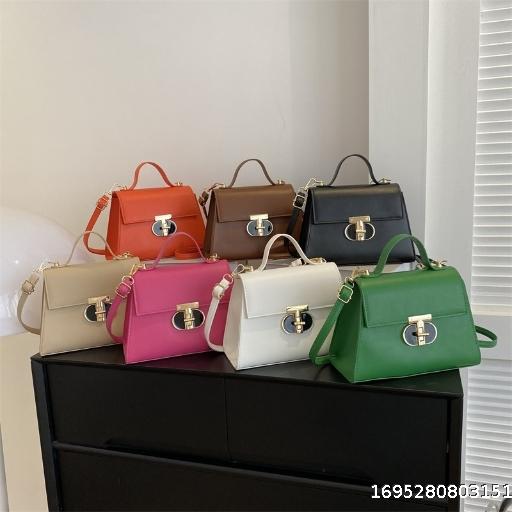 Texture Contrast Color Fashion Trend Casual Simple One Shoulder Crossbody Small Square Bag