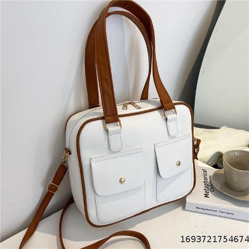 Texture Contrast Color Bag Women's 2022 New Fashion Korean Version Fashion Large Capacity Shoulder Bag Handbag Net Red Crossbody Bag