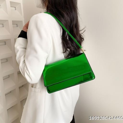 Minimalist texture small square bag, one shoulder portable commuting underarm bag