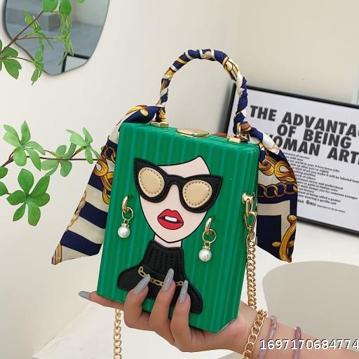 2023 New Fashion European and American Style Box Bag Dinner Bag Cross Shoulder Bag Handbag
