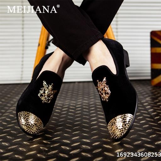 Large Meijiana Lefu Shoes Spring and Autumn Men's Casual Shoes English Suede Shoes Tassel Shoes Breathable Shoes