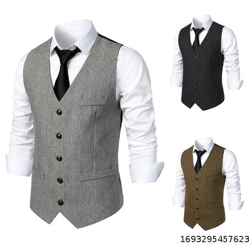 Men's Medieval Vintage Vest European and American Men's Casual Fit Suit Vest