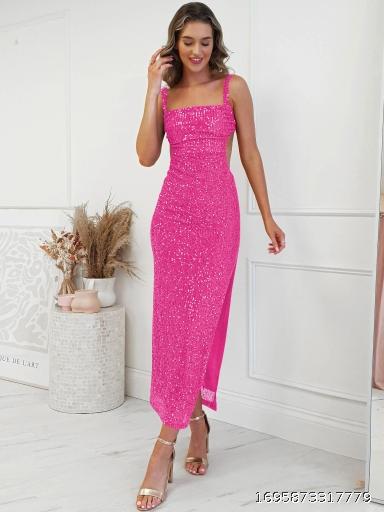 Pearl Piece Dress European and American Women's Wedding Dress Slim Fit Bridesmaid Dress Sexy Large Open Back Suspended Dress