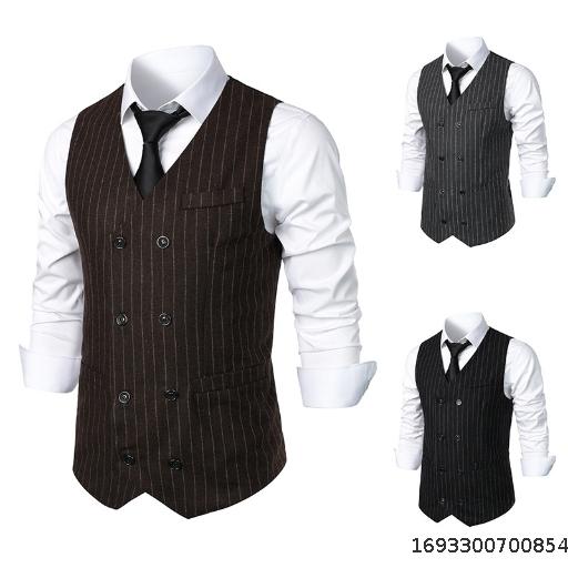2023 Autumn Foreign Trade Men's New Medieval Vintage Vest European Size Men's Casual Fit Suit Vest