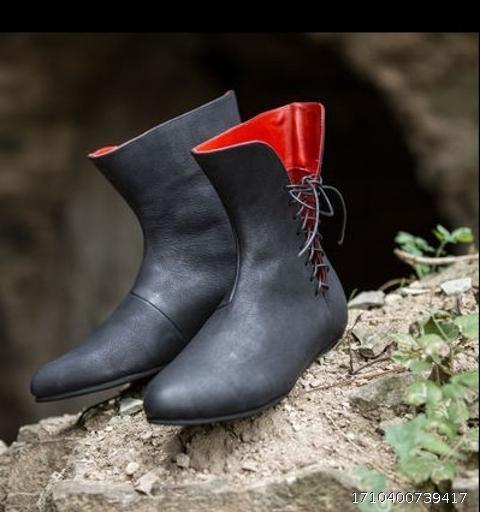 Spring and Autumn Season Pointed Middle Ages European and American Men's Leather Lace up Martin Boots Flat Bottom Large Size Men's Shoes