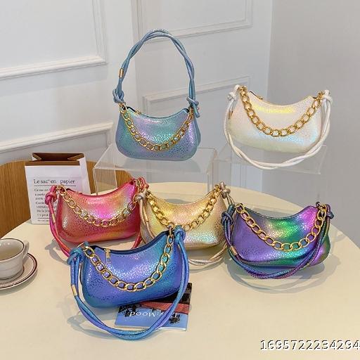 Gradient Fashion Contrast Casual Zipper Simple Handheld One Shoulder Women's Square Bag