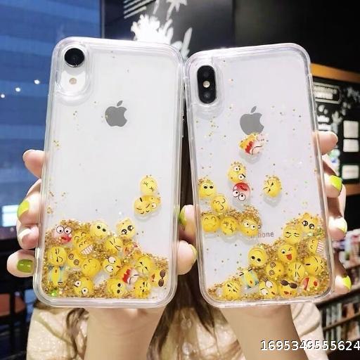 Expression Flowing Sand iPhone14Promax Apple 13 Phone Case Female 12 New 11 Transparent xs Flowing xr Anti Drop