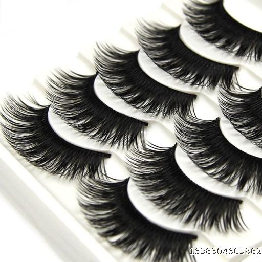 Five pairs of fake eyelashes, messy and thick, crossed, super long hard stem fake eyelashes, black eyelashes, stage makeup, heavy makeup