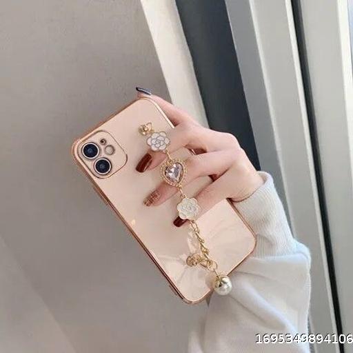 Camellia Bracelet iPhone12/11/13 ProMax Apple X/XS Phone Case XL Silicone 7/8plus Female