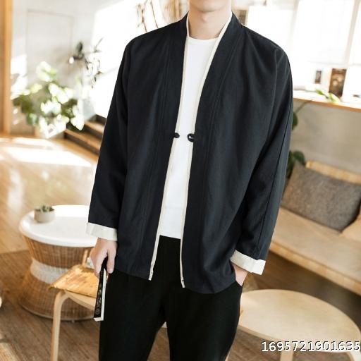 Loose oversized color matching Tang Dynasty fashion youth men's casual cardigan jacket jacket jacket
