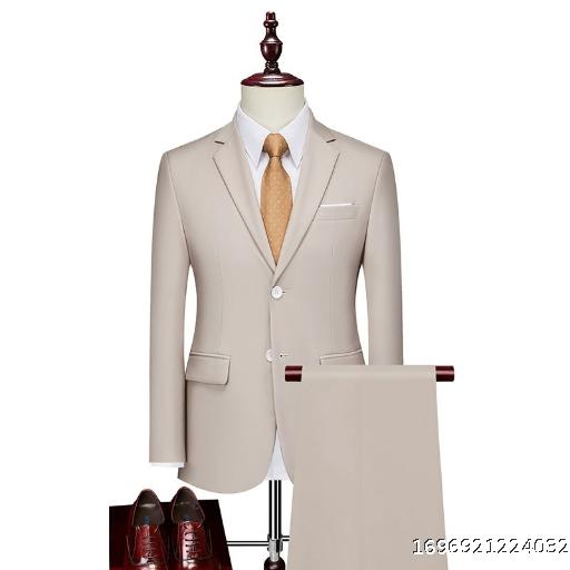 Suit Men's Set Business Professional Formal Dress Groom Wedding Dress Men's Slim Fit Advanced Sense Casual Suit Coat
