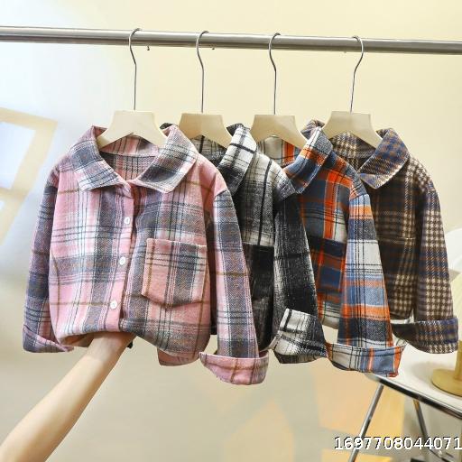 Children's Shirt Autumn New Boys' Checkered Shirt Long Sleeve Coat Autumn Fashion Baby Casual Children's Wear