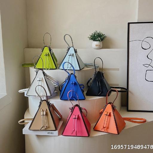 Candy colored triangle bag, crossbody bag, personalized handbag