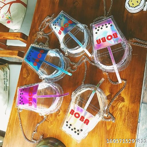 Chain Cola Straw Bag Creative One Shoulder Crossbody Mini Bag Girl