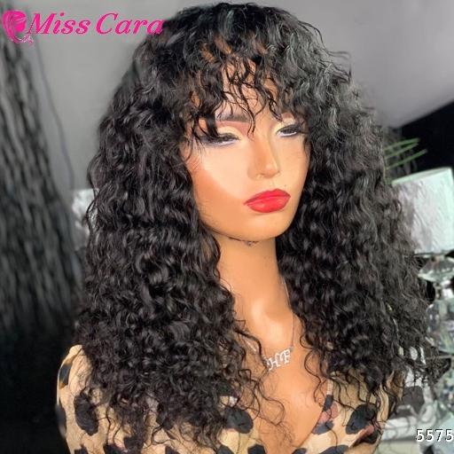  water wave curly regular hair full mechanism bangs headwear Brazilian Hair real hair headwear
