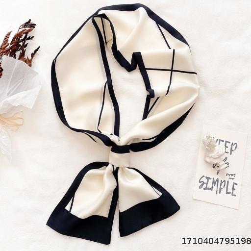 Fashionable Versatile Small Square Scarf New Long Strip Scarf Korean Edition External Decorative Scarf High Grade Scarf Simple and Light Luxury