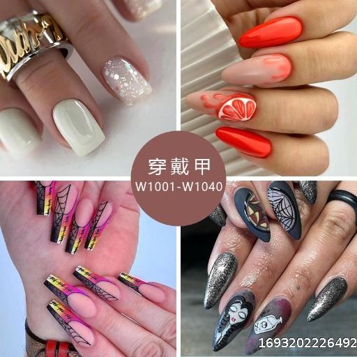Spring and Summer Fresh and Fashionable Style Explosive Shiny Shiny Sheer Wearing Armor Square Medium Length Solid Color Bright Eye False Nail