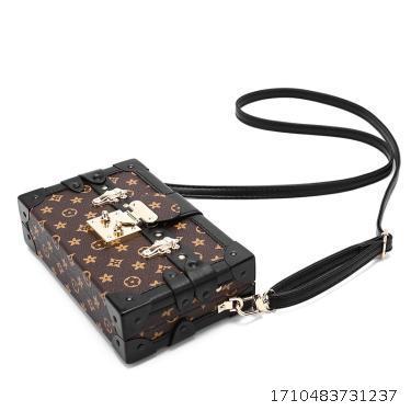Versatile small square bag, one shoulder crossbody bag, box bag, retro box, printed women's bag