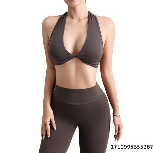 2024 Hanging Neck Sports Bra Yoga Sports Bra Beauty Back Sexy Yoga Tank Top Fitness Yoga Bra