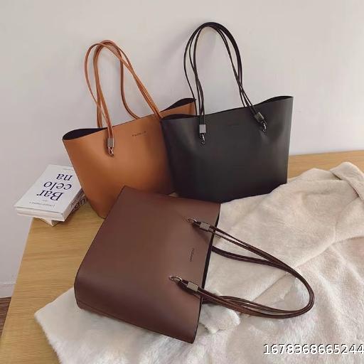 European and American new atmospheric one-shoulder soft leather tote bag