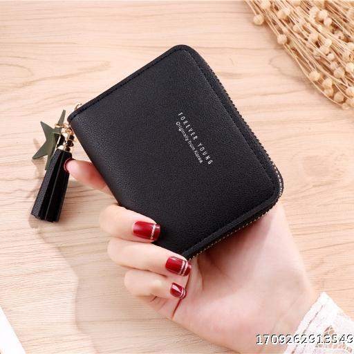 【3pieces per unit】Women's Wallet Short Mini Multi functional Zipper Zero Wallet PU Leather Card Bag Small Wallet