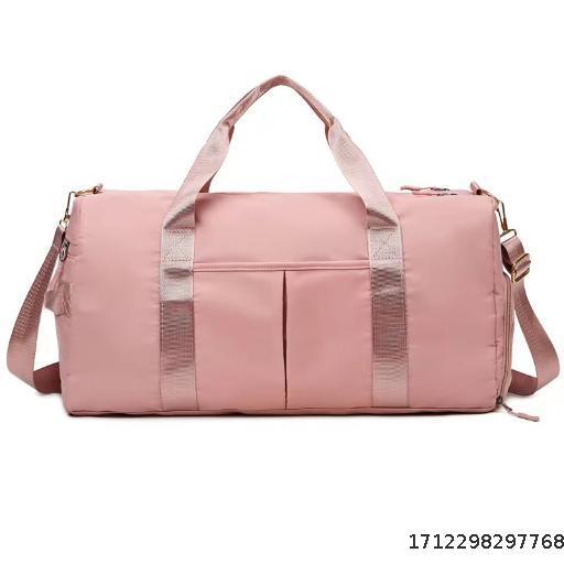 Large capacity dry wet separation yoga fitness bag with printed logo, multifunctional travel bag set, pull rod, short distance luggage bag