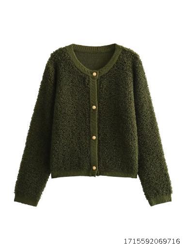 2023 Autumn New Y2K European and American Slim Fit Small Fragrant Style Button Knitted Cardigan Short Coat Wholesale