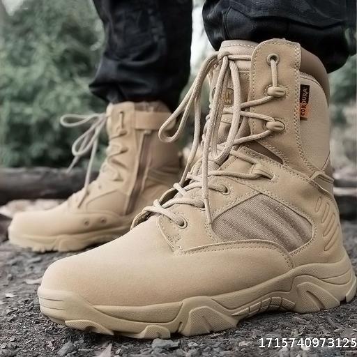Spring and Autumn Authentic Men's Ultra Light Security Shoes, High Top Delta Breathable Tactical Boots, Training Boots, Land Combat Shoes, Mountaineering Shoes