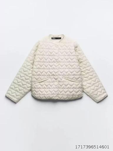 ZR Mall Same Heart Quilted Cotton Coat Jacket, Autumn/Winter Sweet Casual Versatile