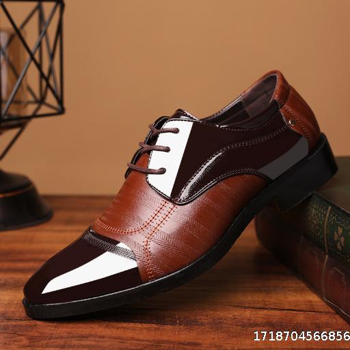 Men's Leather Dress Shoes Plus Size - Brown