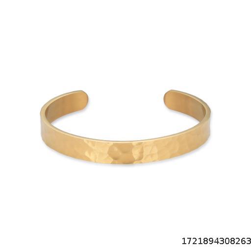 European and American style men's bracelet, hammer patterned hot selling classic, open mouth bracelet, stainless steel jewelry