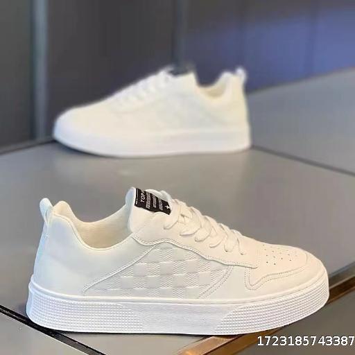 Men's Shoes Spring and Summer Trendy Brand Versatile Casual Board Shoes Men's Leather Shoes Waterproof Sports Youth Height Increasing White Trendy Shoes
