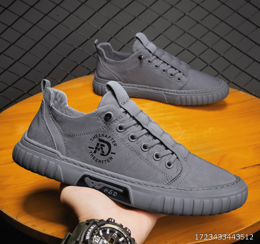 Men's Shoes 2024 Spring New Breathable Sports and Leisure Shoes Trendy Board Shoes Men's Canvas Shoes Men