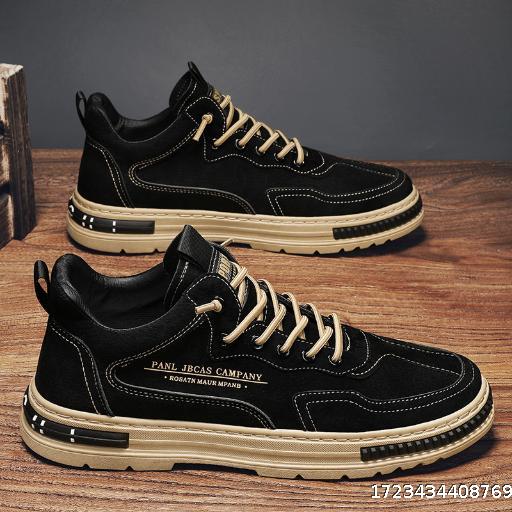 Men's Shoes 2024 Spring New Anti slip and Wear resistant Work Shoes Men's workwear Shoes Trendy and Versatile Thick soled Martin Boots Men