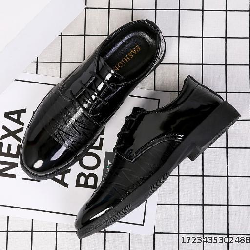 Leather shoes Men Spring and autumn business dress casual shoes Youth wedding shoes Best man men shoes trend British men's leather shoes