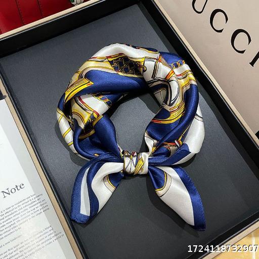 Temperament square scarf women's senior sense small scarf summer neck neck bib decoration spring and autumn all matching thin sunscreen 70 silk scarf