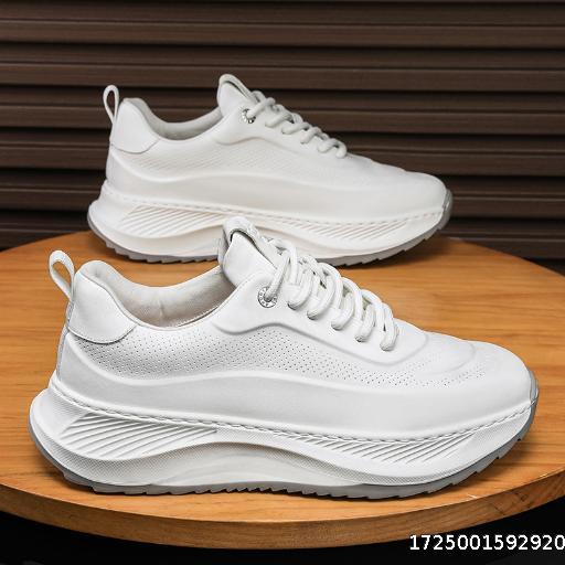 Men's Shoes 2024 Spring/Summer New Leather Sports and Leisure Shoes Korean Edition Height Increasing Dad Trendy Shoes