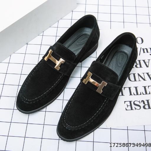 Loafers small leather shoes 2023 spring and autumn one-step large size leather shoes low-top lazy shoes