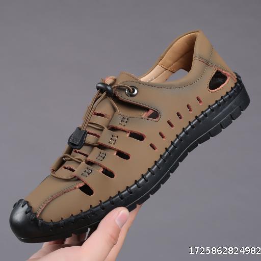 Sandals Summer Men's Baotou Hollow Shoes Youth Outdoor Casual Shoes Soft soled Leather Sandals Men