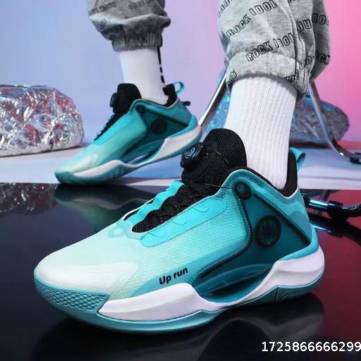 Men's shoes friction sound rotating button spring lightweight breathable black technology shock-absorbing anti slip sports shoes