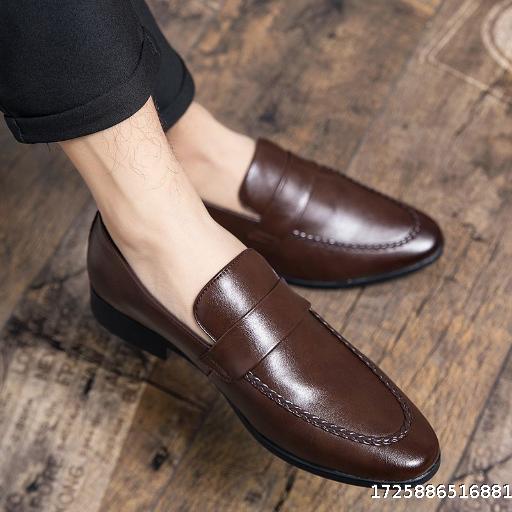 British soft leather loafers men's casual lazy shoes genuine leather spring and autumn breathable moccasins