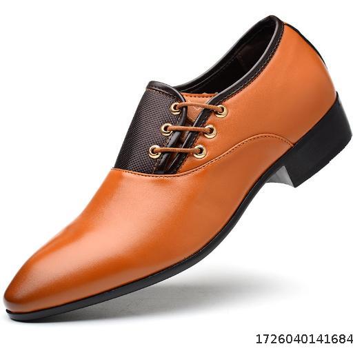 Pluse-size 2024 New Business Dress Leather Shoes Men's Extra Large Casual Leather Shoes