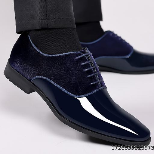 Plus size men's formal business leather shoes, lightweight and trendy men's single shoes, low cut British pointed wedding groom shoes