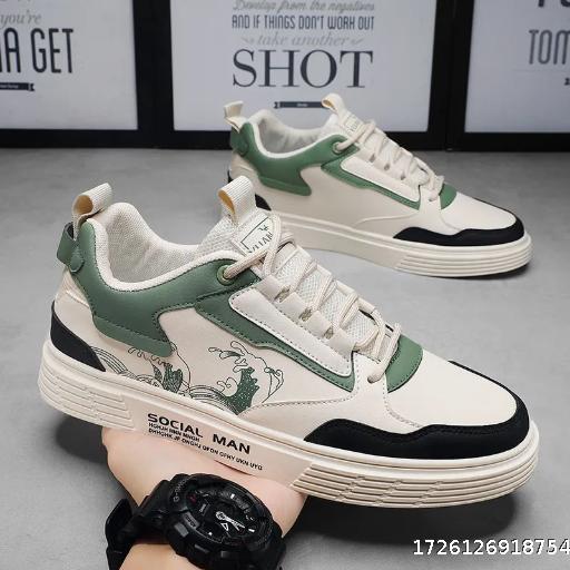New Men's Shoes Spring Casual Fashion Sports Flat Shoes Casual Junior High School Men's Little White Trendy Shoes