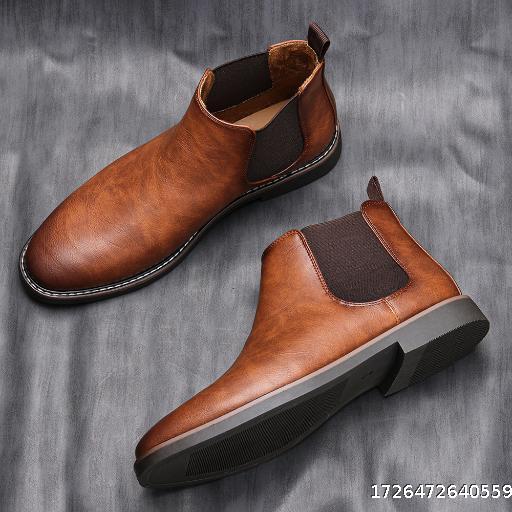 Men's Chelsea Boots British Men's Shoes Rubbed Color Fashion Vintage Men's Large Size Short Boots Ankle Boots